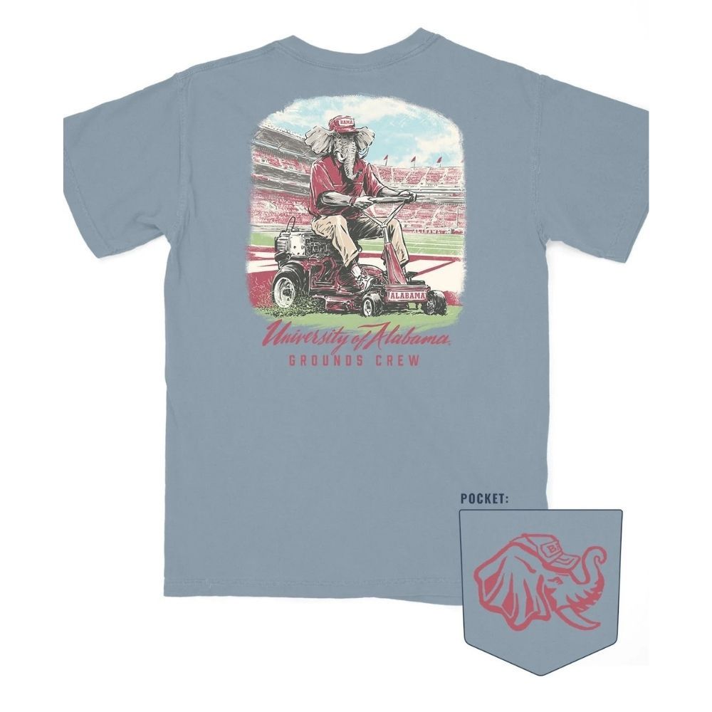 BIG AL GROUNDS CREW T-SHIRT, Color: ICE BLUE, Size: SMALL