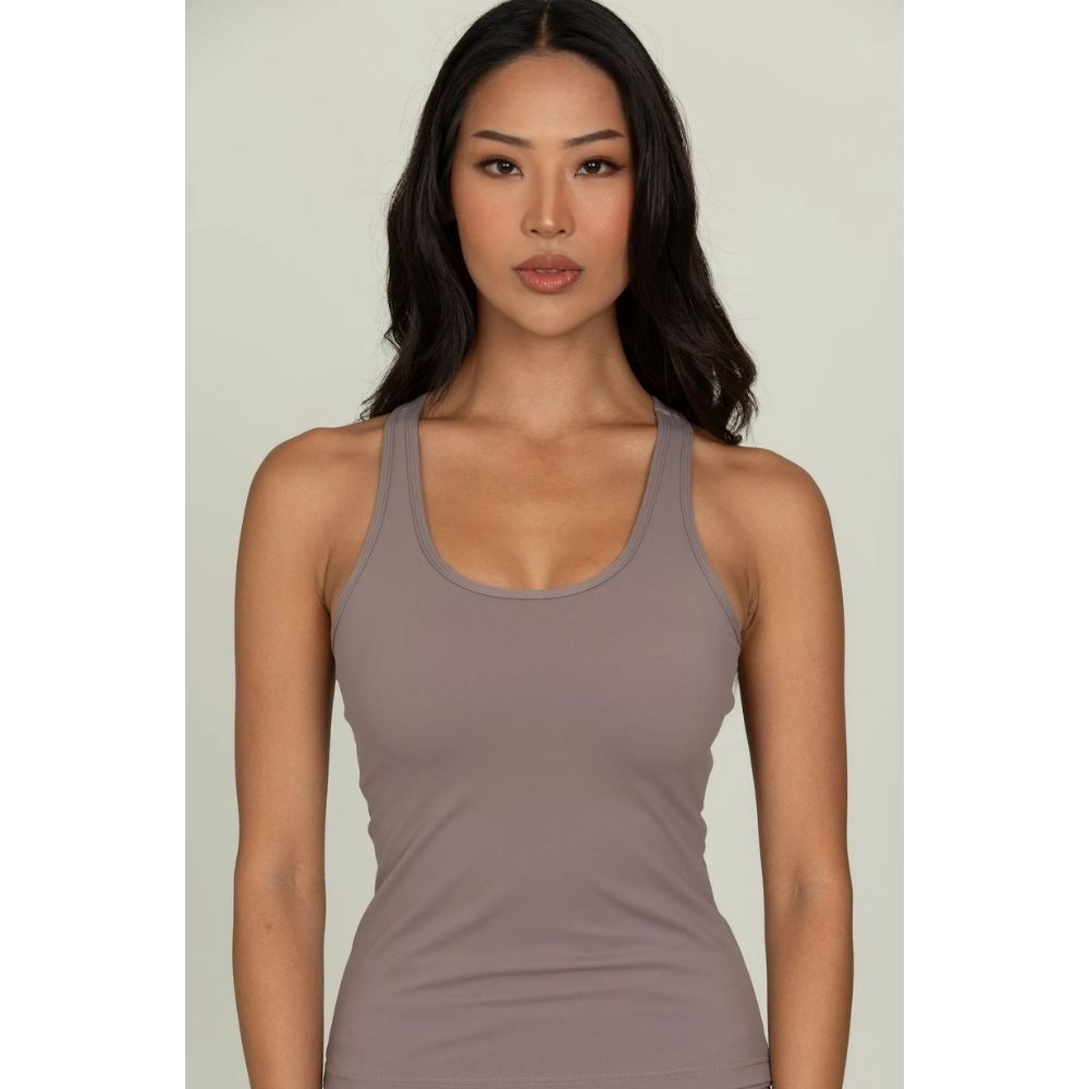 ESSENTIAL FULL LENGTH RACERBACK, Color: ASH, Size: LARGE, Style: GH232