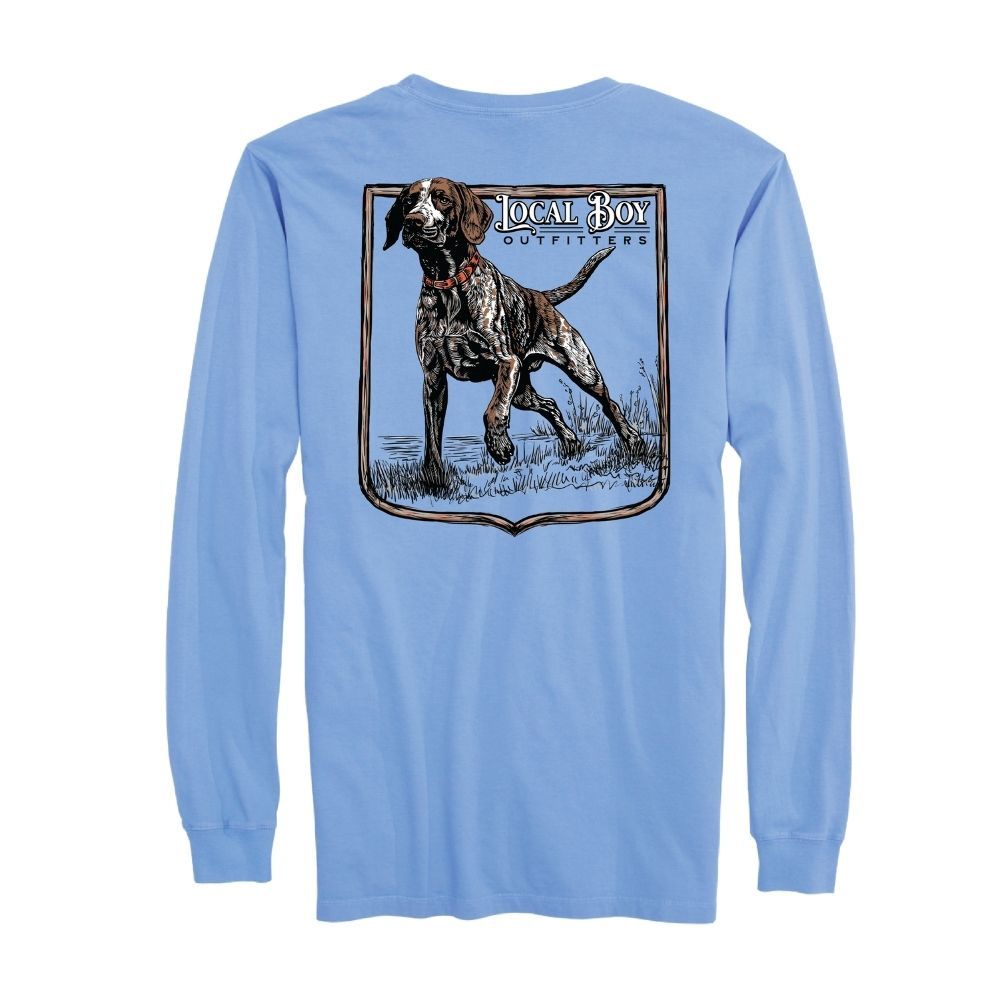 Y GSP HUNT LONGSLEEVE TEE, Color: WASHED DENIM, Size: XLARGE, Style: L0100042