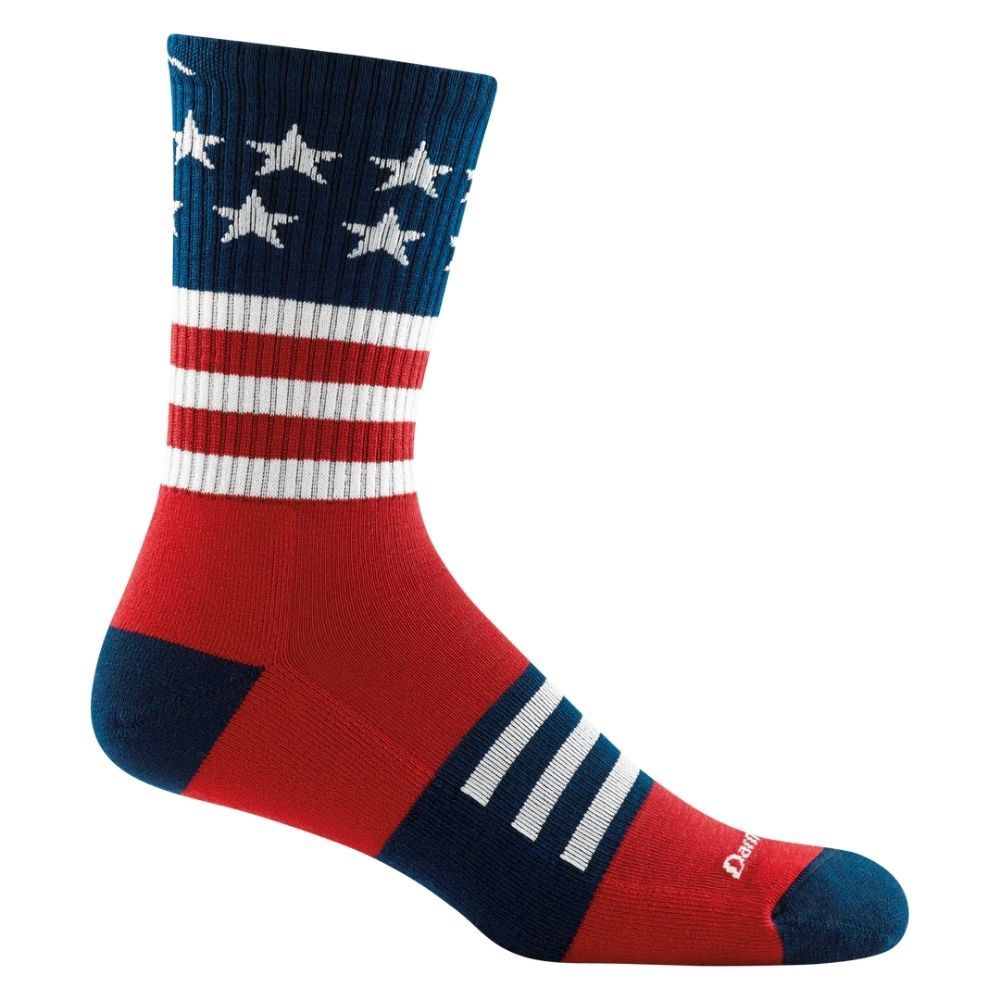 Captain Stripe 1976 Micro Crew Lightweight Hiking Socks, Color: STARS AND STRIPES, Size: M