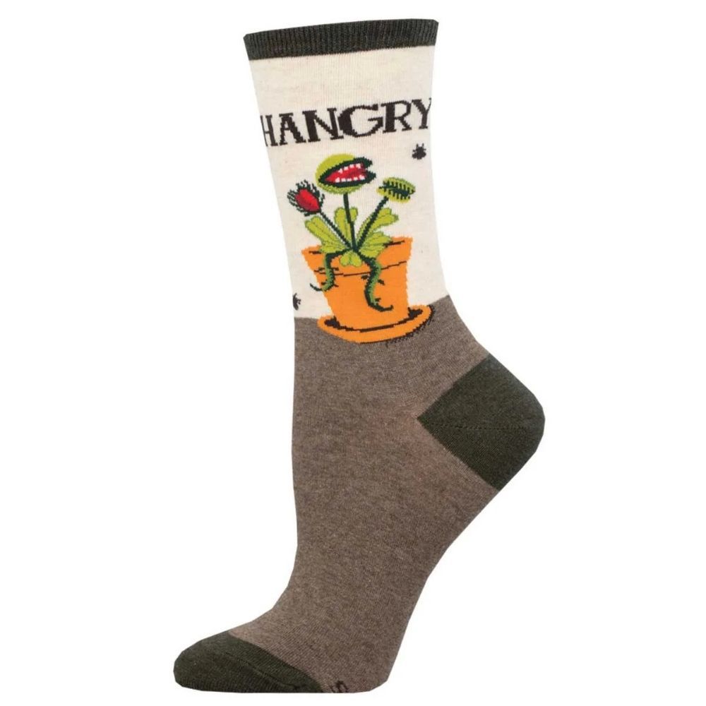 Hangry Socks, Color: Ivory Heather, Size: 9-11