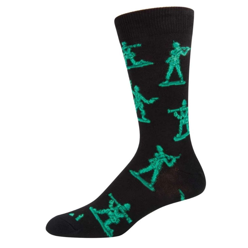 CREW SOCK ARMY MEN BLACK, Color: BLACK, Size: M
