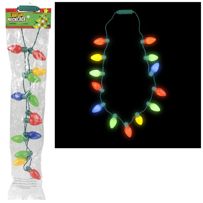 LIGHT-UP RETRO CHRISTMAS LIGHTS NECKLACE