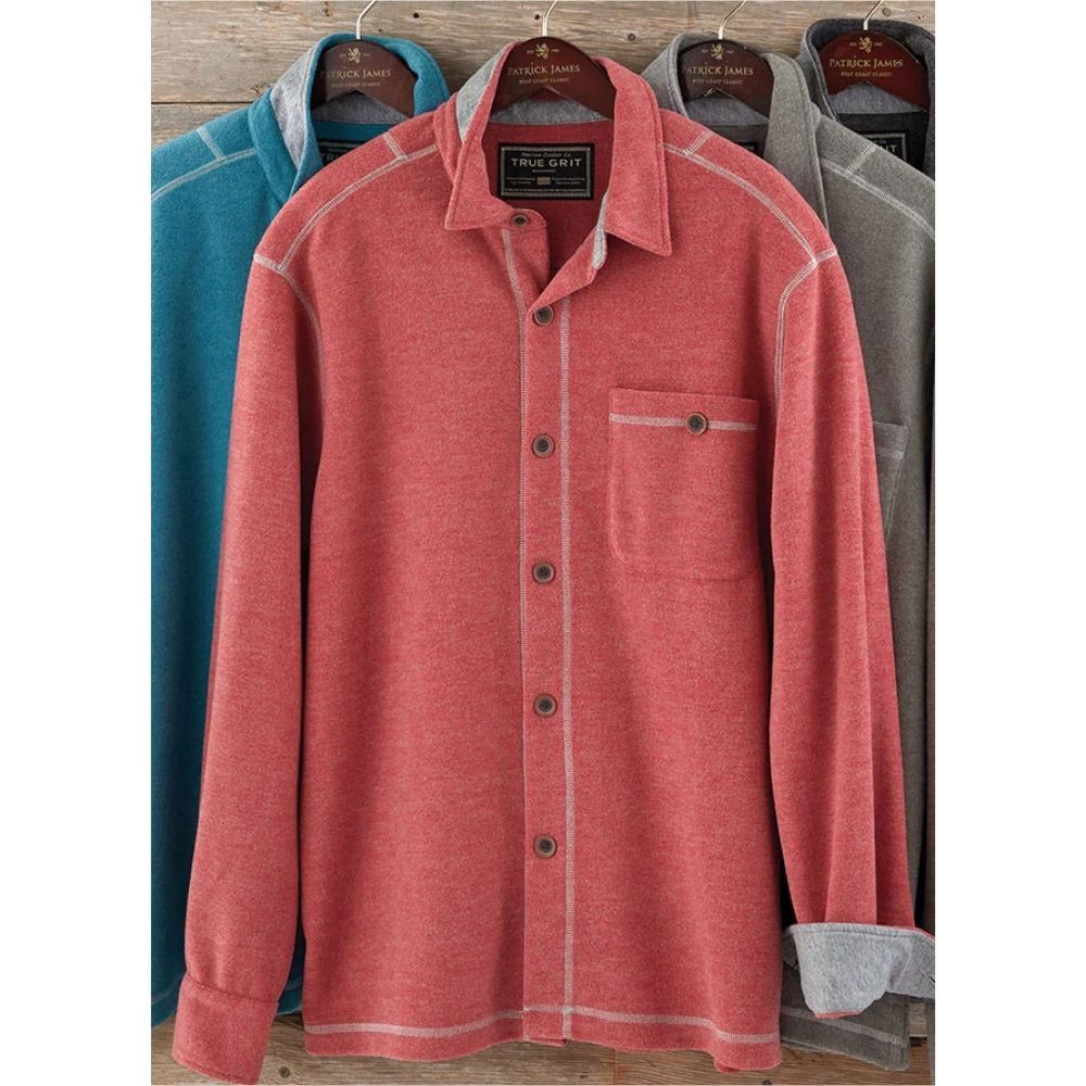MELANGE SOFE FLEECE BIG SHIRT, Color: SPICE, Size: MEDIUM