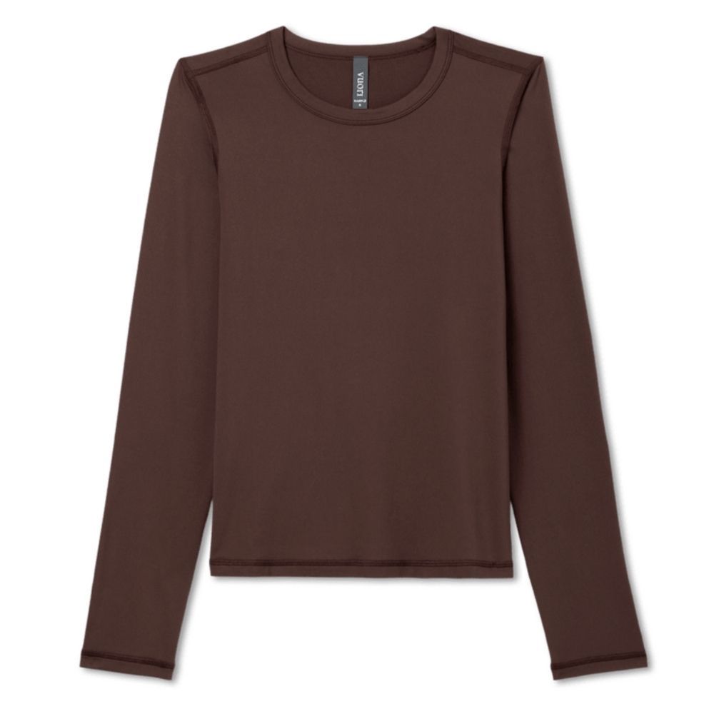 LONGSLEEVE LUX CREW TEE, Color: JAVA, Size: X SMALL, Style: VW1227