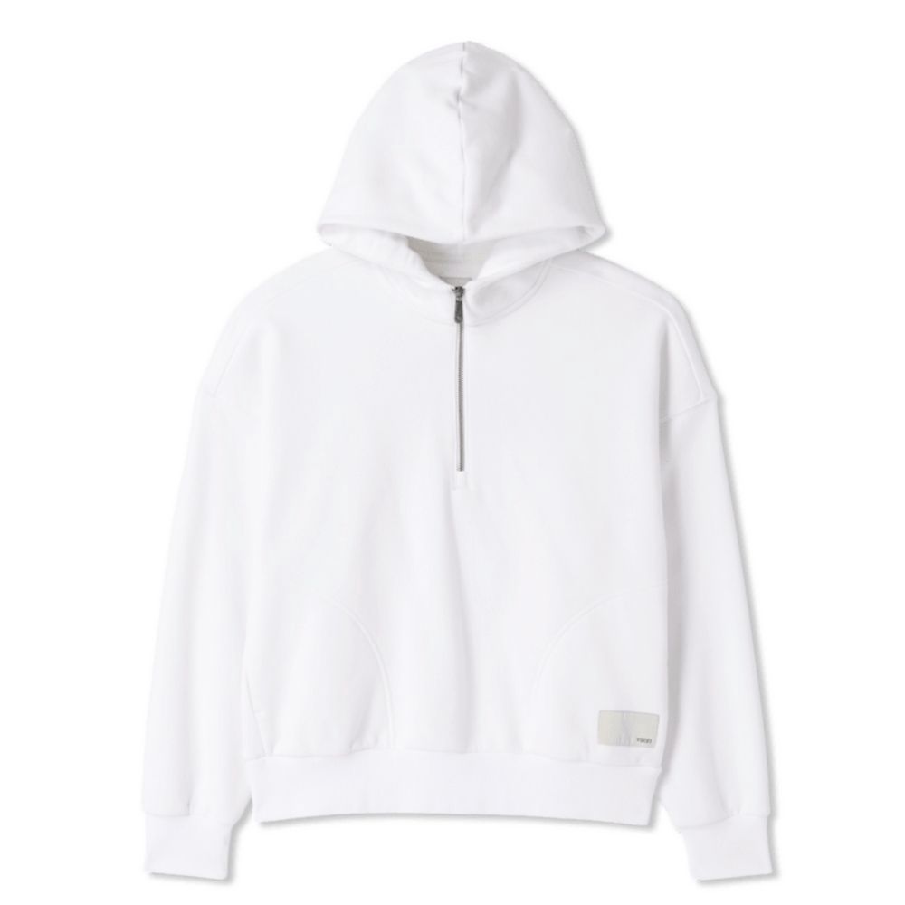 RESTORE RELAXED 1/2 ZIP HOODIE, Color: WHITE, Size: X SMALL, Style: VW2103