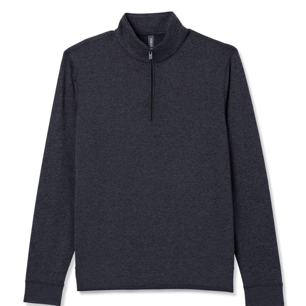 PONTO 1/2 ZIP MOCK NECK, Color: CHARCOAL HEATHER, Size: MEDIUM, Style: V2039