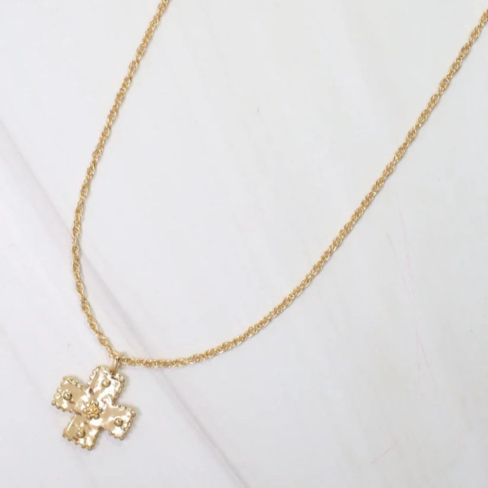 Rexburg Cross Necklace Gold