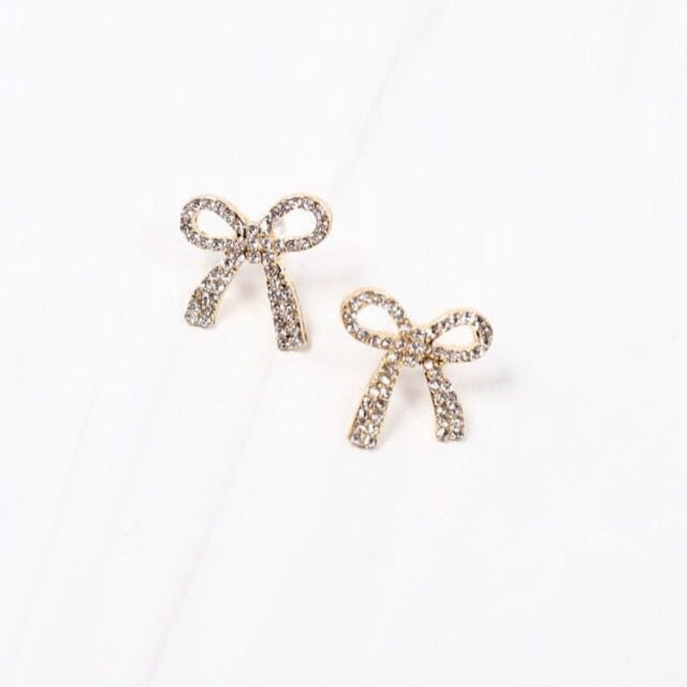 Wendover Cz Bow Earring Gold