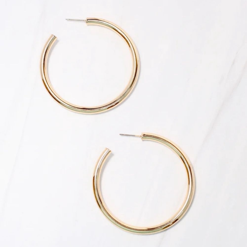 Arden Satin Hoop Earring Gold