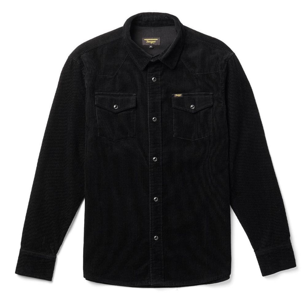 REAGAN PEARL SNAP CORDUROY, Color: BLACK, Size: MEDIUM, Style: MSF23REAGCORD