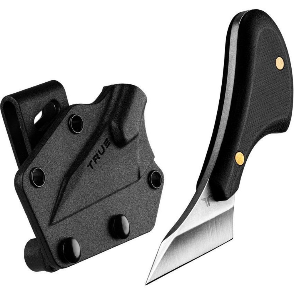 TRUE BLACK STAINLESS STEEL 3-4&quot; FIXED BLADE KNIFE