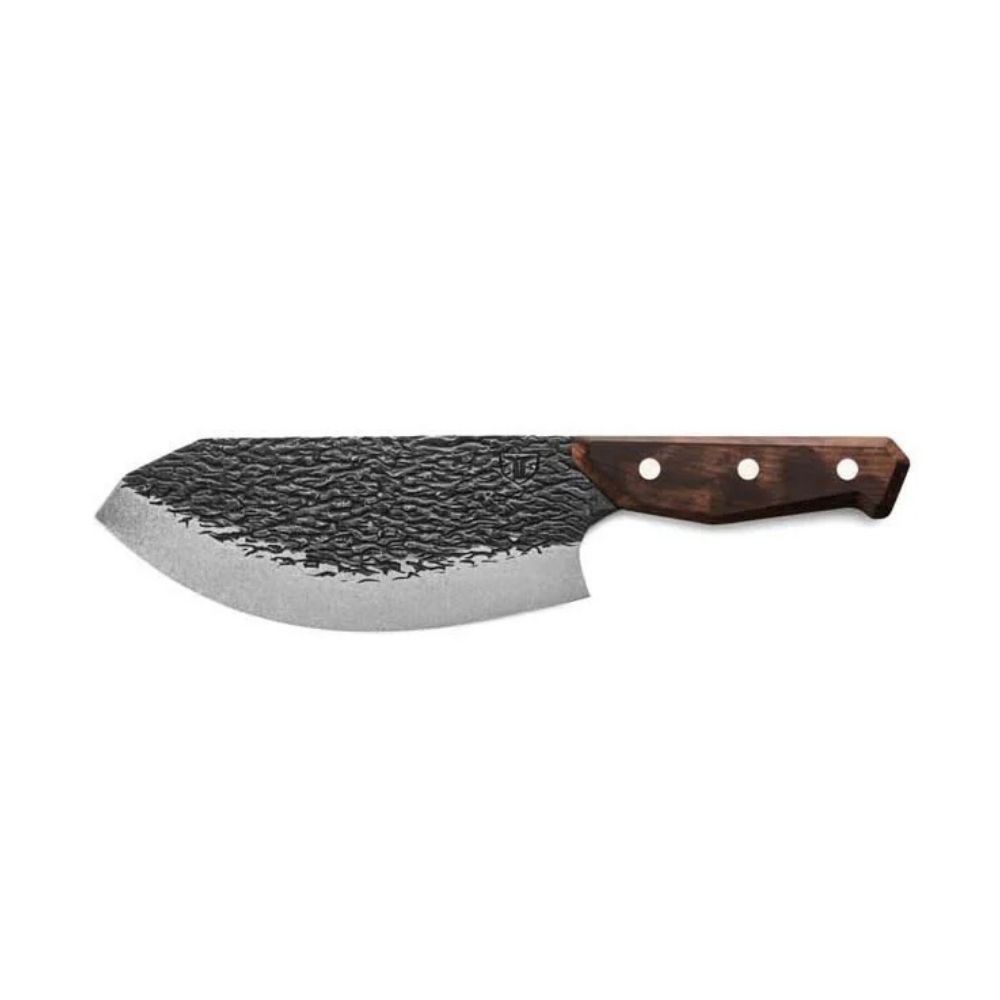 TRUE PRIMALFORGE BROWN STAINLESS STEEL 6" ROCKER BUTCHER KNIFE