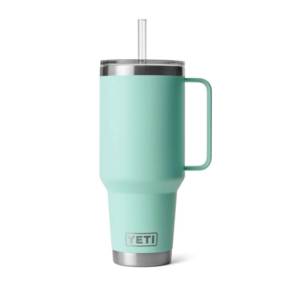 RAMBLER 42OZ STRAW MUG, Color: SEAFOAM, Size: 42OZ