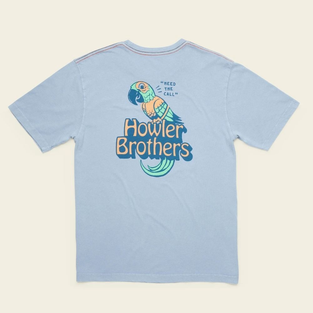 COTTON T - CHATTY BIRD, Color: CHATTY BIRD DUSTY BLUE, Size: L