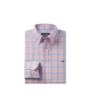 BLOUNT PERFORMANCE DRESS SHIRT, Color: Peach &amp; Blue, Size: XXXL