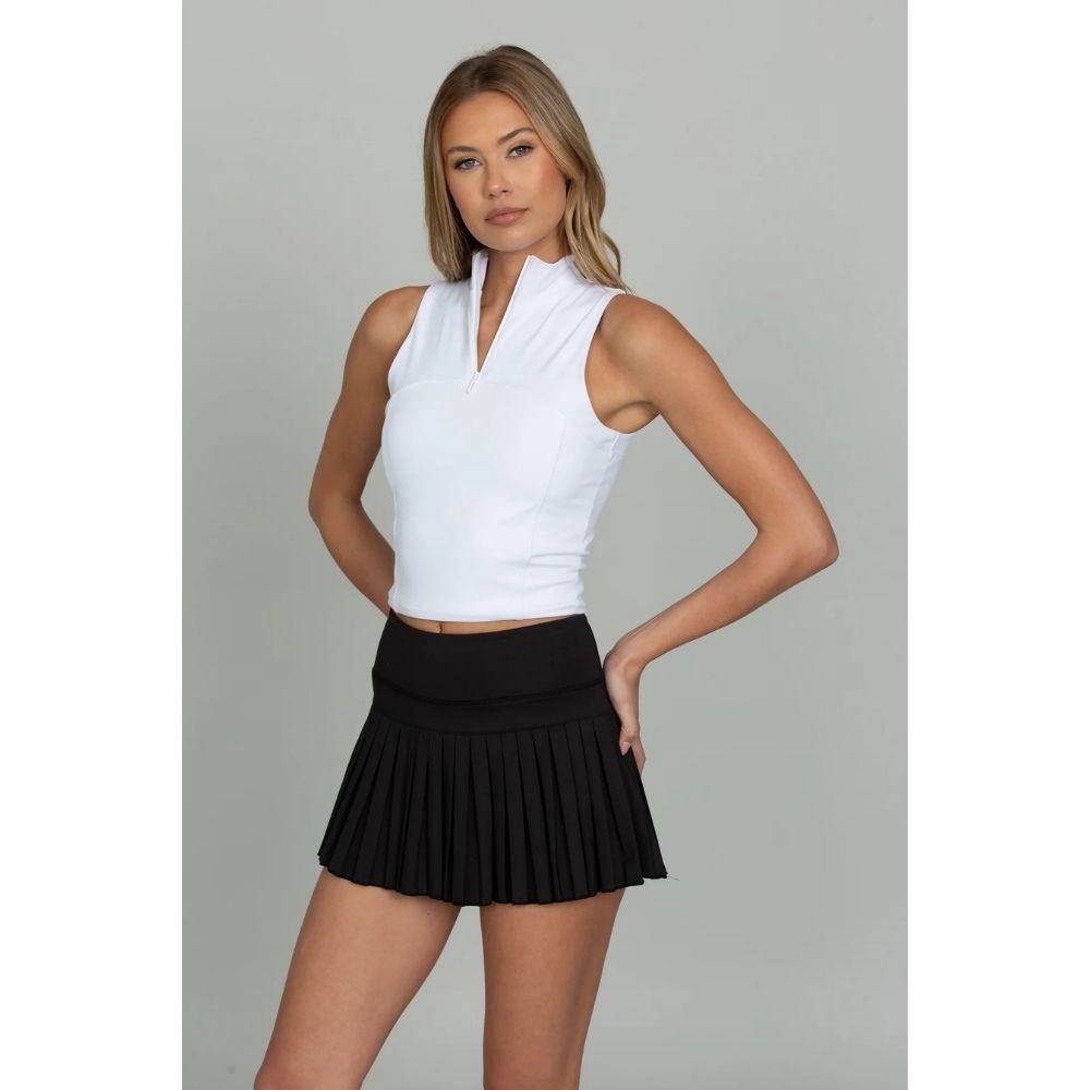 WHITE DAY TO NIGHT QUARTER-ZIP TOP, Color: WHITE, Size: XS