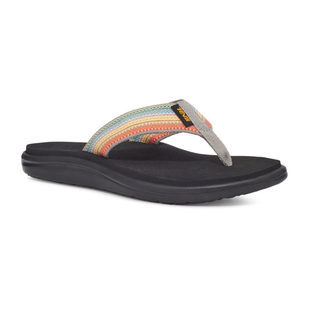 W VOYA FLIP FLOP, Color: ANTIGUOUS GREY MULTI, Size: 11