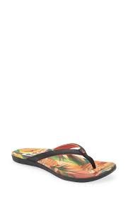 W PUAWE CUSHIONED BEACH SANDAL, Color: BLACK | PINEAPPLE, Size: 10