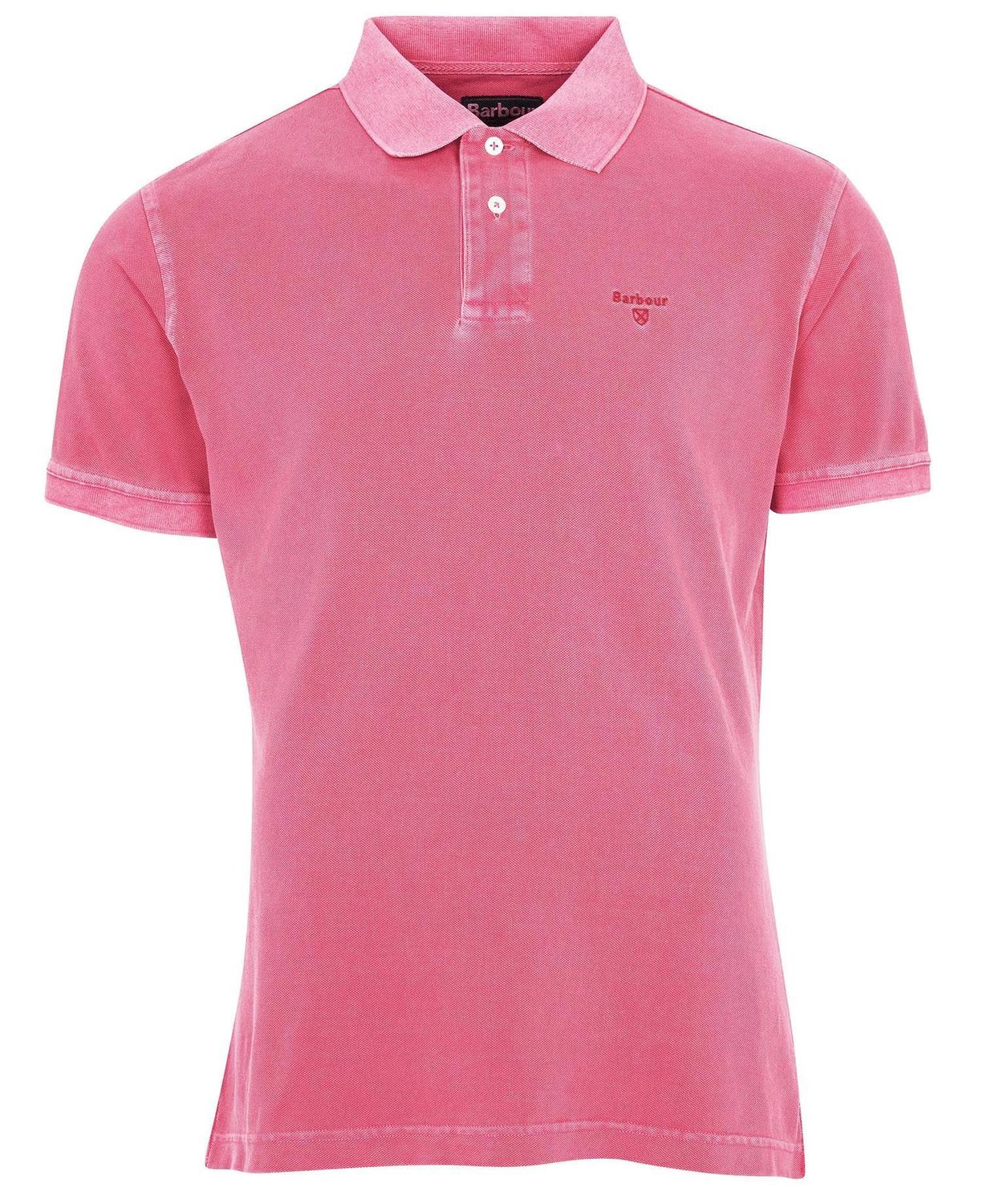 Washed Sports Polo, Color: FUCHSIA, Size: L