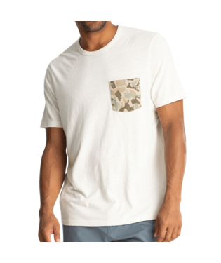 M BARRIER ISLAND CAMO POCKET TEE, Color: HEATHER BIRCH, Size: SMALL