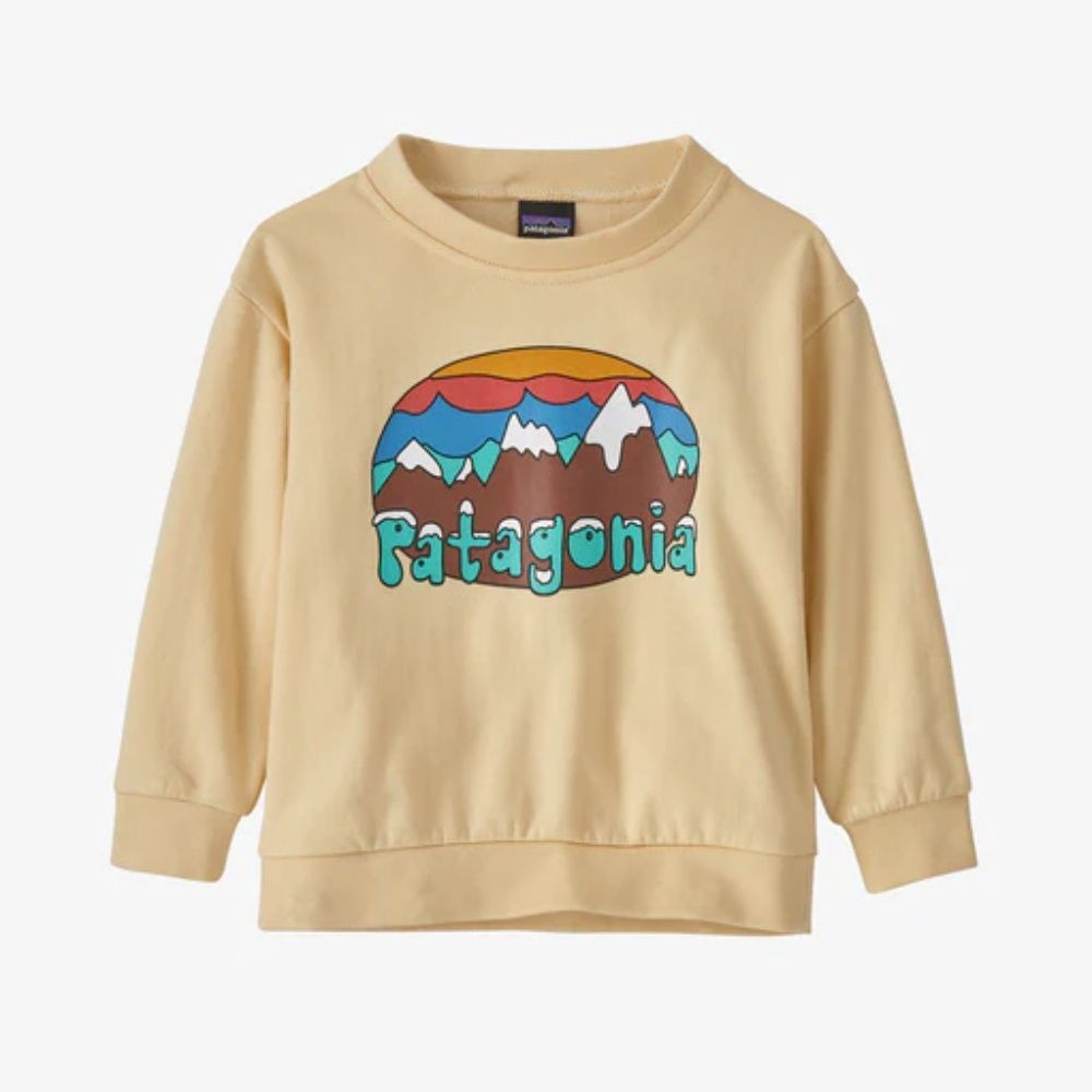BABY LIGHTWEIGHT CREW SWEATSHIRT, Color: FITZ ROY FLURRIES: OAT WHITE, Size: 12M