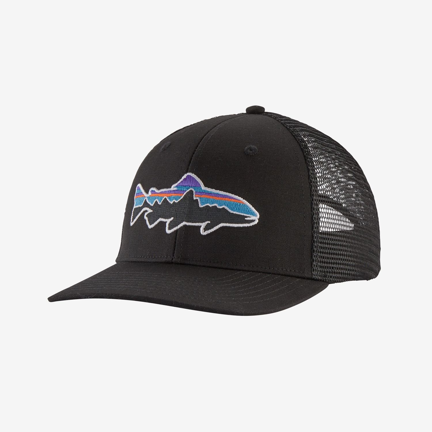 Fitz Roy Trout Trucker Hat, Color: Black