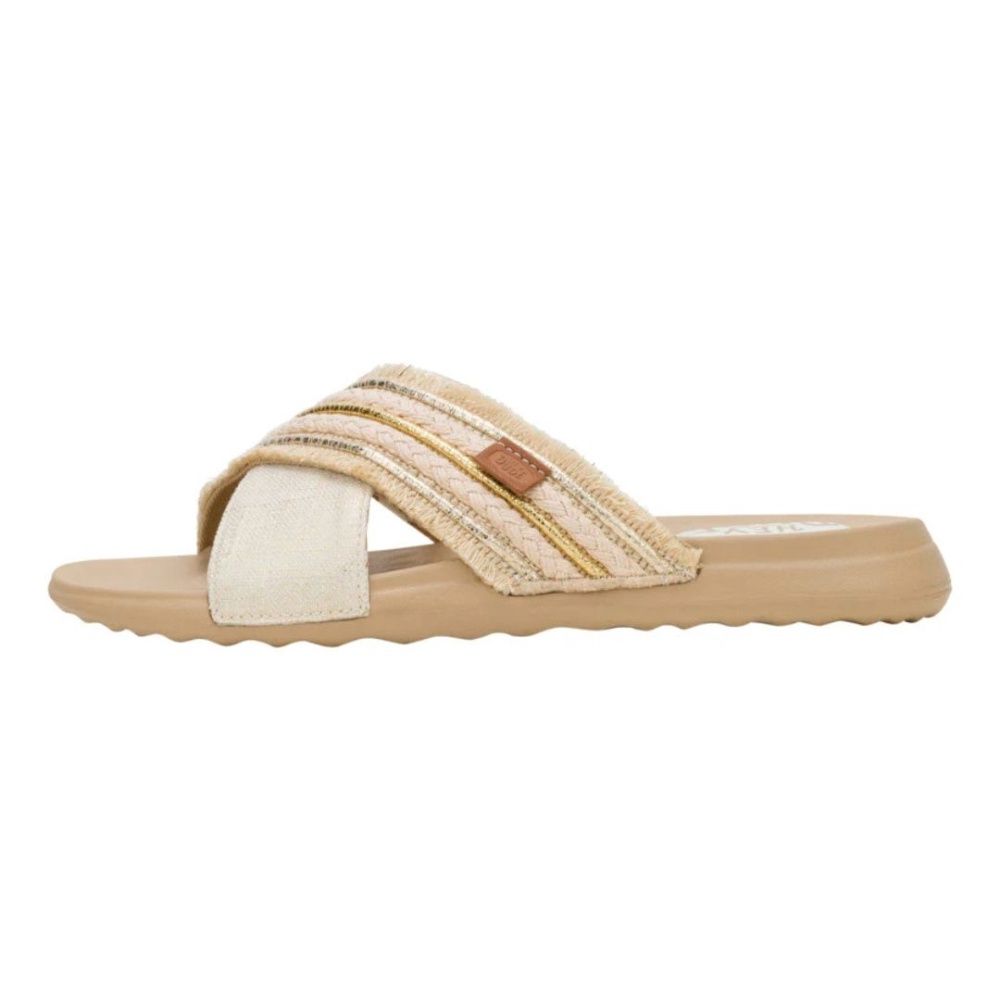 W CHRISTI SLIDE NOVELTY FRINGE, Color: NATURAL | GOLD, Size: W10