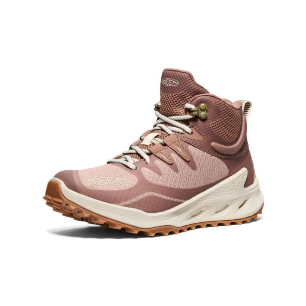 W ZIONIC MID WATERPROOF HIKING BOOT, Color: WARM TAUPE | BIRCH, Size: 9.5