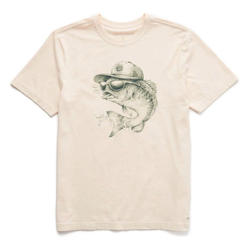 M KEEP IT REEL CRUSHER TEE, Color: M, Life is Good: PUTTY WHITE