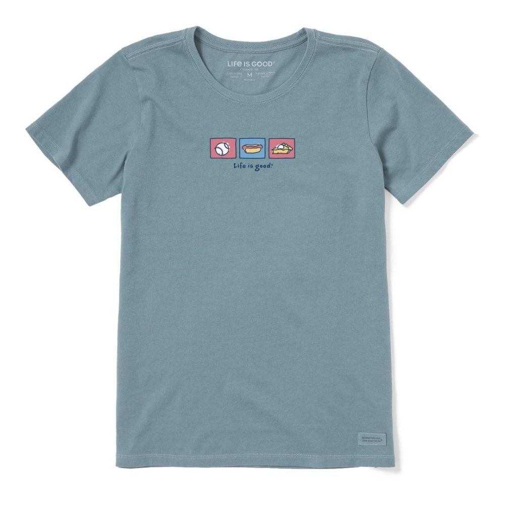 W ALL AMERICAN CRUSHER TEE, Color: M, Life is Good: SMOKEY BLUE