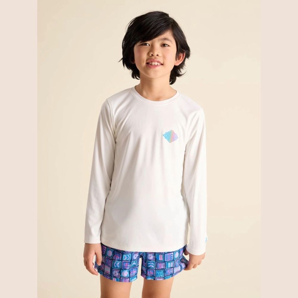 B SUN CREWNECK, Color: THE REFLECTOR | PURE WHITE, Size: S