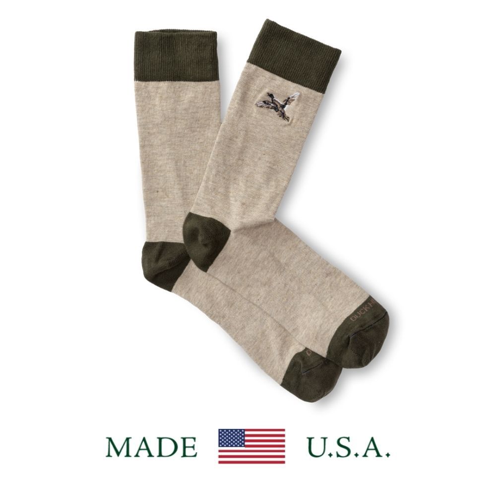 EMBROIDERED MALLARD SOCK, Color: STONE HEATHER, Size: O/S