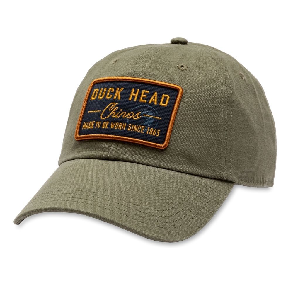 CHINOS PATCH CANVAS HAT, Color: DARK OLIVE