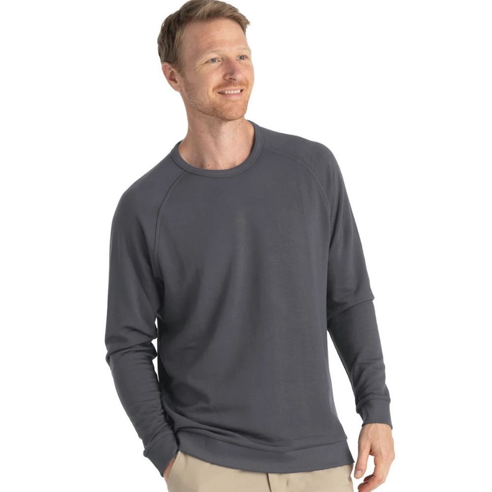 Men's Bamboo Lightweight Fleece Crew - Black Sand, Color: Black Sand, Size: XXXLARGE