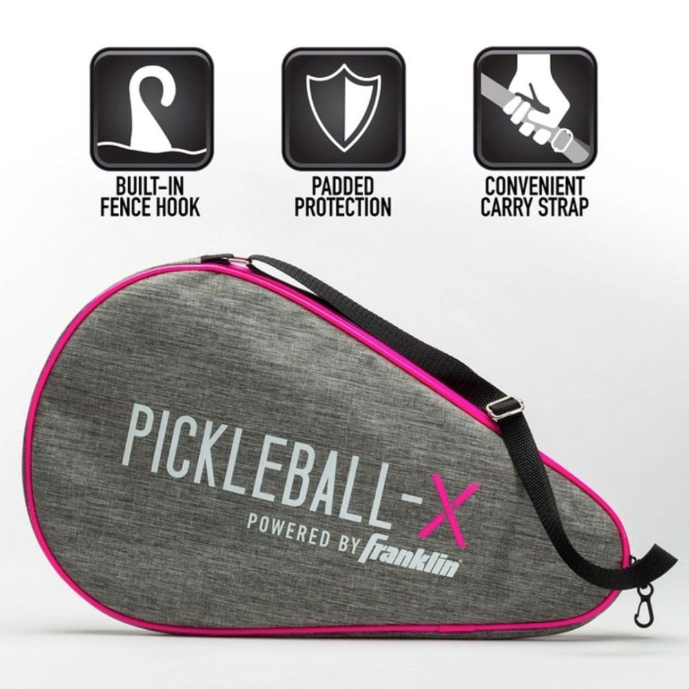 PICKLEBALL-X PRETECTIVE PADDLE BAG, Color: PINK | GRAY