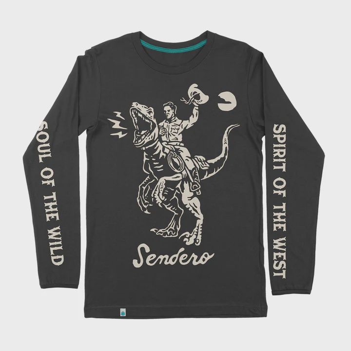 Velociwrangler Long Sleeve T-shirt, Color: VINTAGE BLACK, Size: M