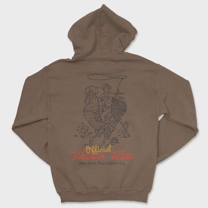 Official Western Hoodie, Color: LIGHT BROWN, Size: M