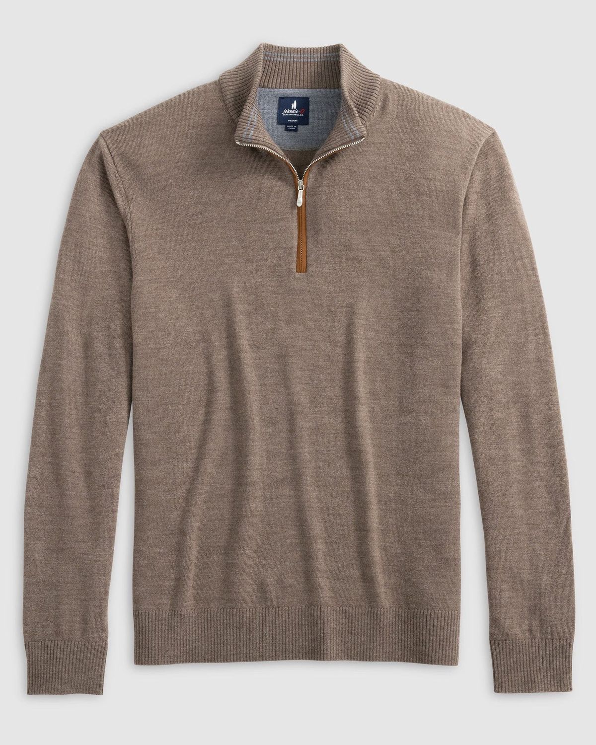 RAYNOR MERINO QUARTER ZIP SWEATER, Color: WALNUT, Size: M