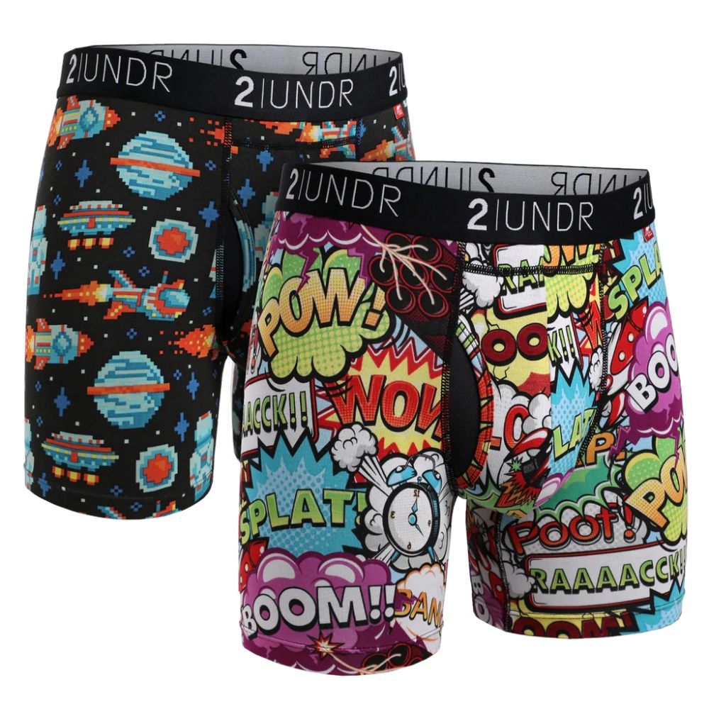 2 UNDR 2PK BOXER BRIEF, Color: GALACTICA-BOOM TIME, Size: M