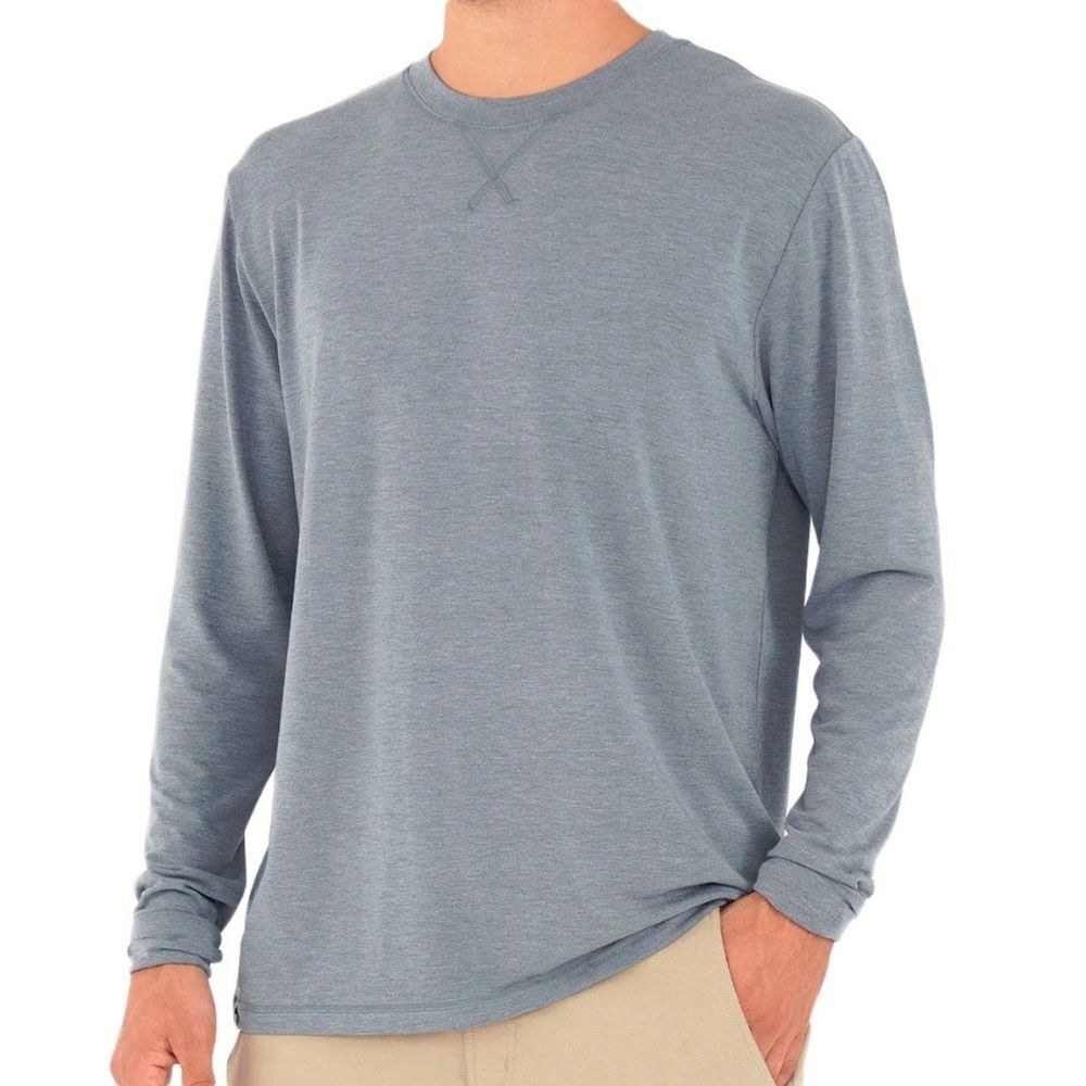 M Bamboo Flex Longsleeve, Color: Heather Blue Dusk, Size: XXXLARGE