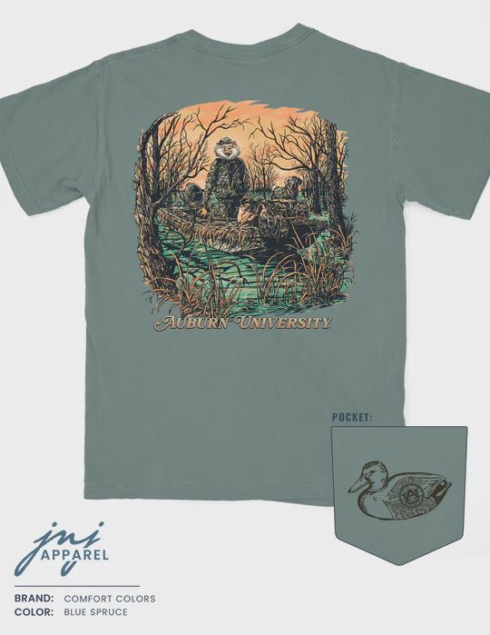 DUCK HUNT TSHIRT, Color: BLUE SPRUCE, Size: XXXLARGE, TEAM: AUBIE