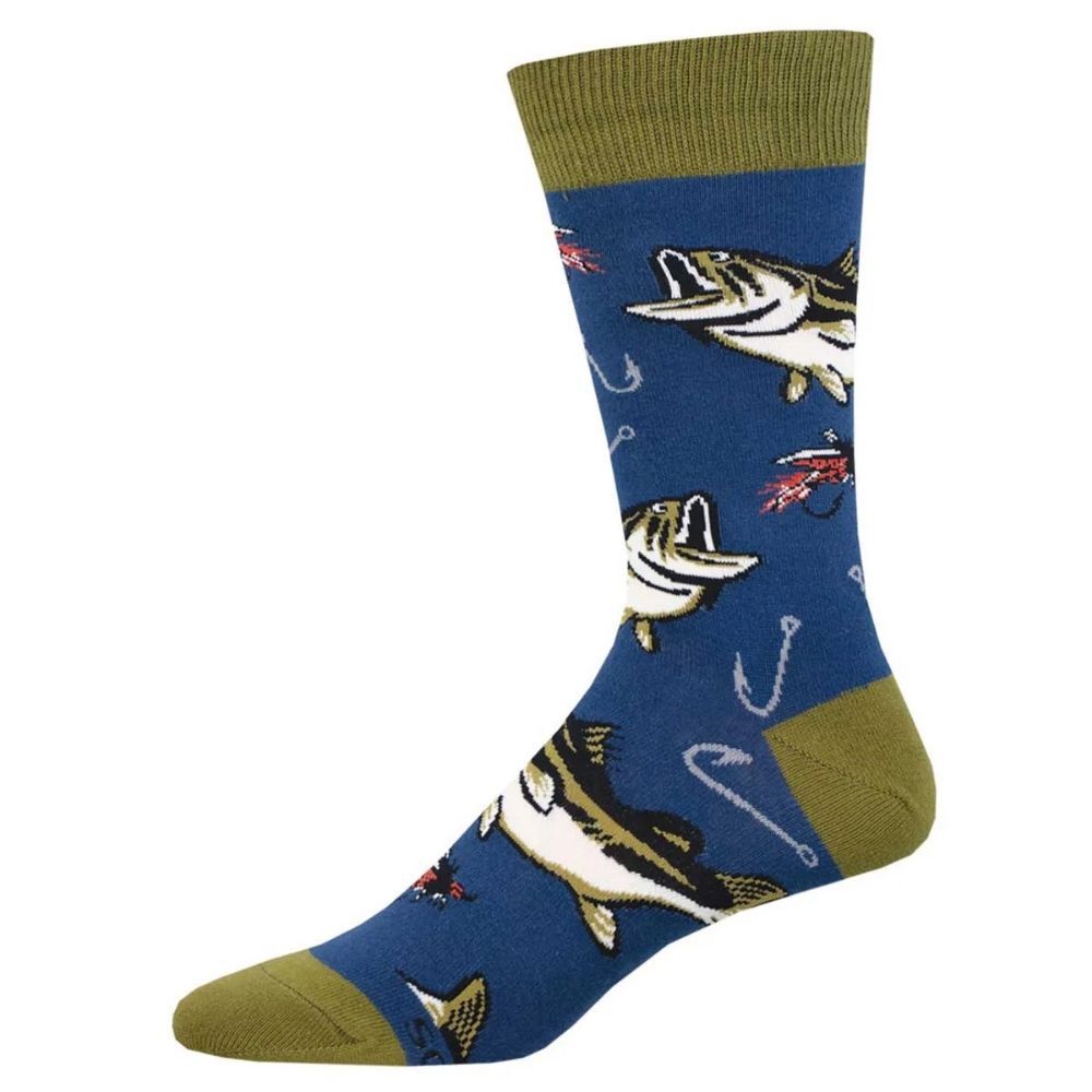 All About The Bass Socks, Color: Navy, Size: 10-13