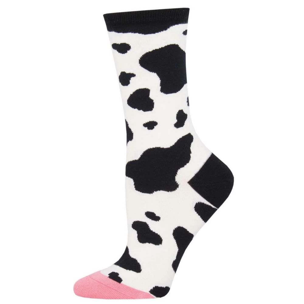 Moooo! Socks, Color: White, Size: 9-11