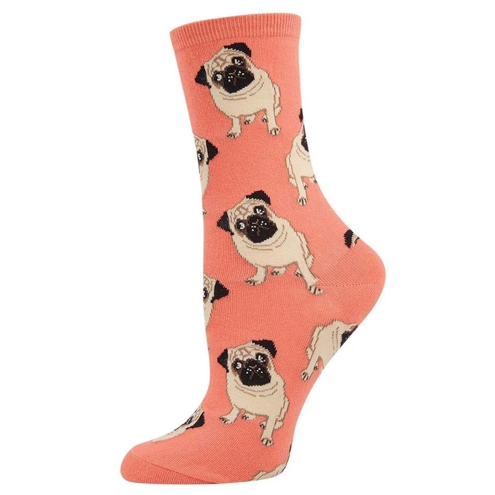 Pugs Socks, Color: Peach, Size: 9-11