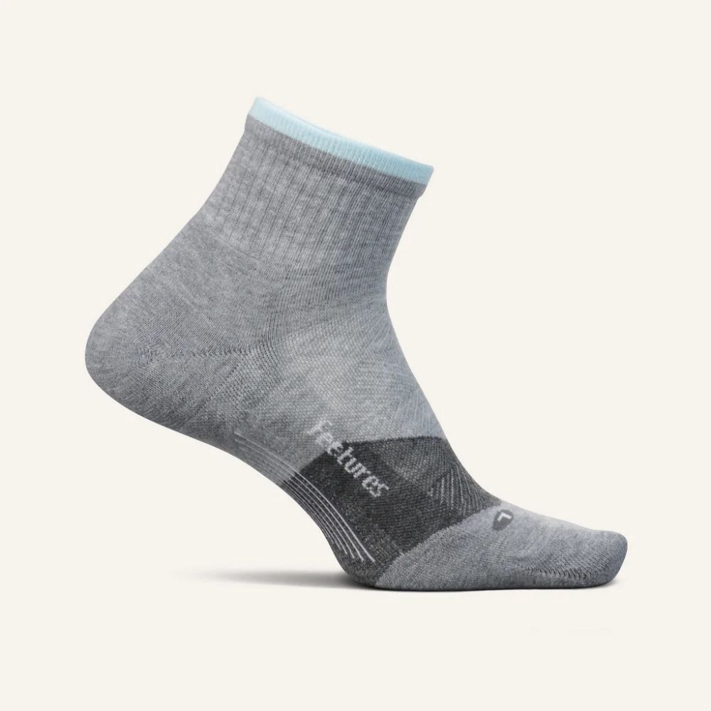 Elite Max Cushion Quarter Sock, Color: Light Gray, Color Code: 649, Size: S