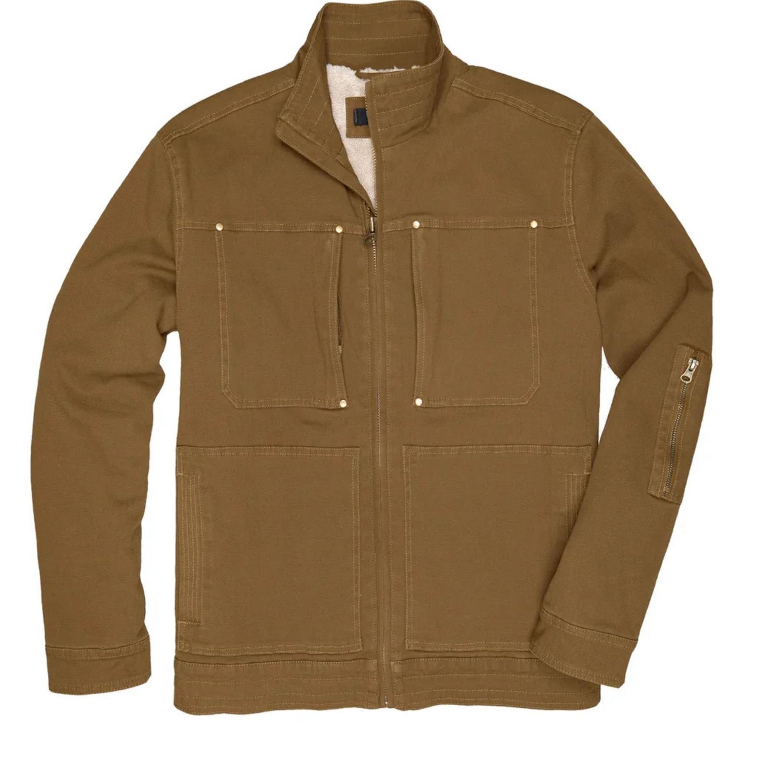 DAX STRETCH TWILL SHERPA LINED JACKET, Color: BARLEY, Size: XXL