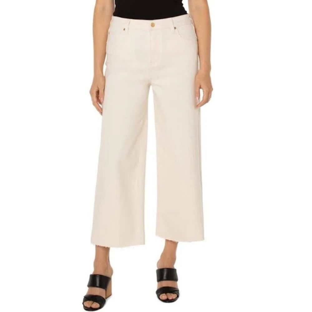 STRIDE HI-RISE CROP WIDE LEG WITH CUT HEM, Color: SEASIDE DUNES, Size: 4