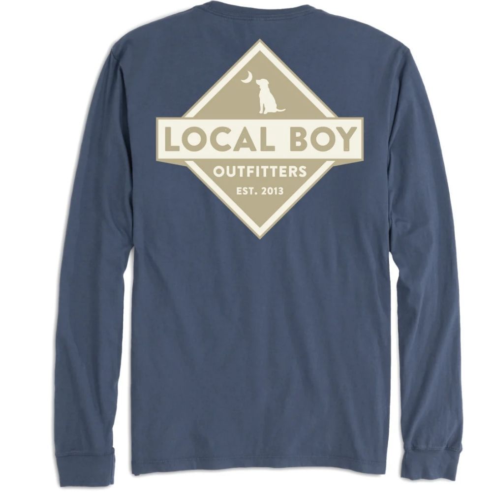 LONG SLEEVE DIAMOND SIGNATURE T-SHIRT, Color: CHINA BLUE, Size: XXXLARGE