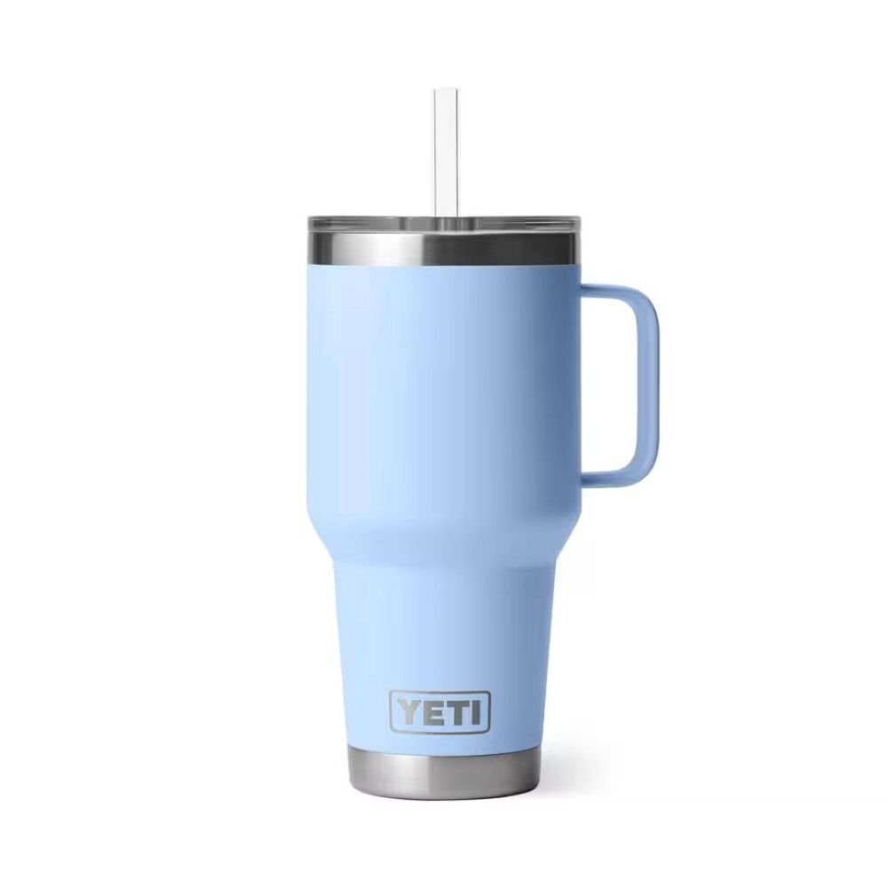RAMBLER 35OZ STRAW MUG, Color: BIG SKY BLUE